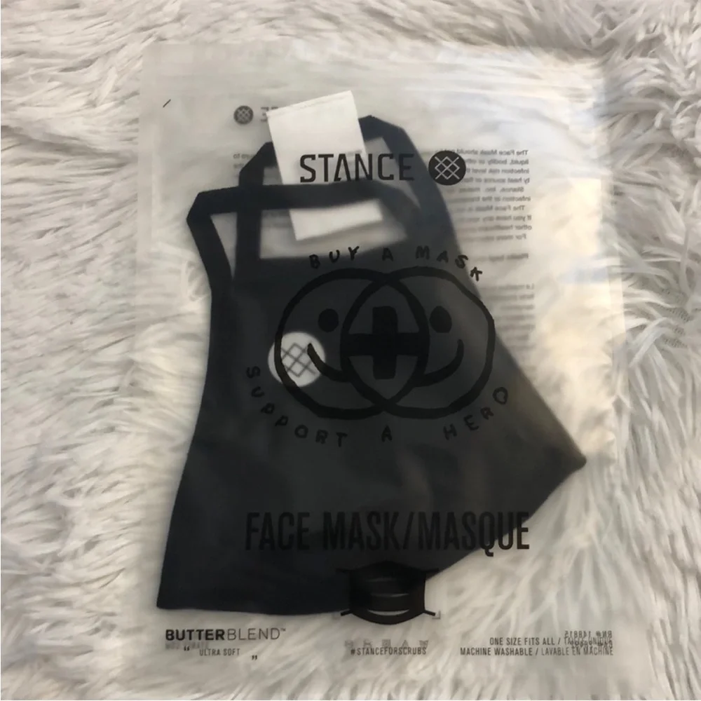 Stance Solid Black Face Mask One Size Fits All NEW in package!